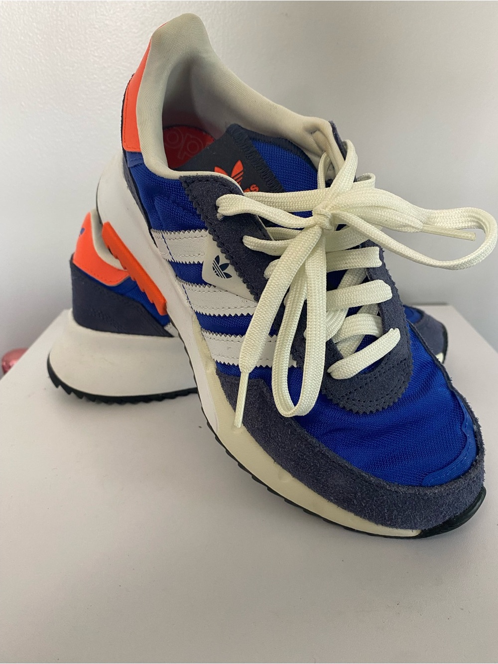 Unisex Adidas Blue and orange Athletic Sneakers